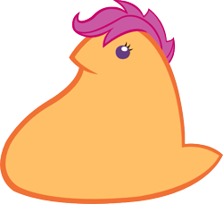 Size: 607x554 | Tagged: safe, artist:fimstargazer, derpibooru import, scootaloo, peeps, scootachicken, simple background, solo, transparent background, vector