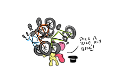 Size: 1280x752 | Tagged: safe, artist:onsaud, derpibooru import, apple bloom, bicycle, hat, solo