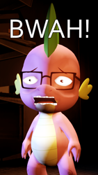 Size: 768x1366 | Tagged: safe, artist:midnightmint-1, derpibooru import, spike, dragon, 3d, bwah, crossover, glasses, gmod, hank hill, king of the hill, reaction image, solo