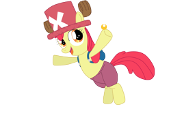 Size: 3510x2550 | Tagged: safe, artist:lightdegel, derpibooru import, apple bloom, pony, bipedal, ikue otani, one piece, parody, solo, tony tony chopper, voice actor joke