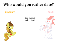 Size: 1716x1118 | Tagged: safe, derpibooru import, braeburn, fizzle, dragon, fizzburn, gay, male, meme, who would you date