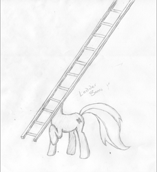 Size: 2207x2419 | Tagged: safe, artist:onsaud, derpibooru import, oc, oc only, oc:ladder beans, ladder, sketch, solo, wat