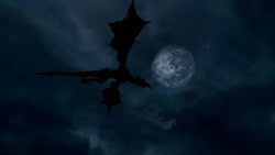 Size: 1360x768 | Tagged: safe, screencap, dragon, mare in the moon, moon, skyrim, the elder scrolls