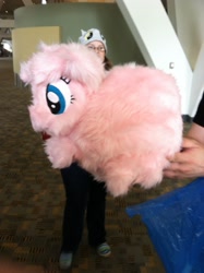 Size: 1936x2592 | Tagged: artist needed, safe, derpibooru import, oc, oc only, oc:fluffle puff, bronycon, convention, irl, photo, plushie