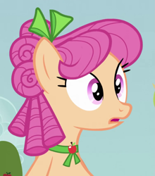 Size: 753x855 | Tagged: safe, screencap, apple rose, earth pony, pony, apple family reunion, apple family member, background pony, bust, cropped, female, mare, open mouth, solo