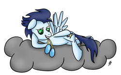 Size: 3212x2000 | Tagged: safe, artist:pancake-ss, soarin', cloud, simple background, transparent background