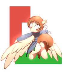 Size: 720x840 | Tagged: safe, artist:xxluv-bug004xx, derpibooru import, pegasus, pony, :o, bipedal, clothes, crossover, hetalia, italia, italy, looking back, plot, ponified, solo, spread wings