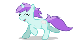 Size: 1461x821 | Tagged: safe, artist:chillfury, liza doolots, petunia, tootsie flute, filly, happy, running, solo