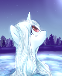 Size: 279x342 | Tagged: safe, artist:celerypony, oc, oc only, oc:celery, pony, unicorn, solo, water