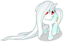 Size: 814x535 | Tagged: safe, artist:celerypony, oc, oc only, oc:celery, pony, unicorn, long mane, shy, solo