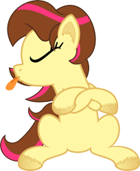 Size: 4071x5000 | Tagged: safe, artist:age3rcm, oc, oc only, :p, absurd resolution, crossed hooves, eyes closed, simple background, sitting, solo, tongue out, transparent background, unshorn fetlocks, vector