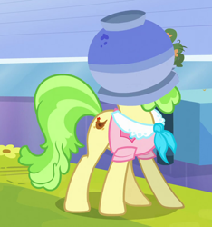 Size: 754x804 | Tagged: safe, screencap, chickadee, ms. peachbottom, games ponies play, pot