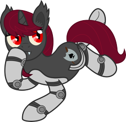 Size: 5000x4840 | Tagged: safe, artist:age3rcm, oc, oc only, bat pony, cyborg, pony, fallout equestria, absurd resolution, red eyes, simple background, solo, transparent background, vector