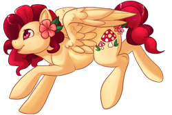 Size: 2700x1800 | Tagged: safe, artist:noxxplush, oc, oc only, oc:fairy ring, pegasus, pony, flower, mushroom, running