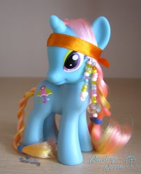 Size: 516x640 | Tagged: safe, artist:starsong, dewdrop dazzle, beads, brushable, hippie, toy