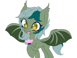 Size: 3000x2250 | Tagged: safe, artist:an-m, oc, oc only, oc:nisha, bat pony, butterfly, pony, /mlp/, drawthread, eyes on the prize, fangs, open mouth, raised hoof, solo, spread wings