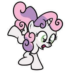 Size: 400x420 | Tagged: safe, sweetie belle, pony, unicorn, female, filly, simple background, solo, white background