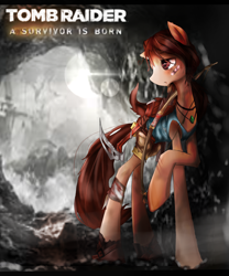 Size: 2500x3000 | Tagged: safe, artist:dishwasher1910, derpibooru import, lara croft, ponified, tomb raider