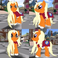 Size: 1600x1600 | Tagged: safe, oc, oc only, oc:dreamsicle, cape, clothes, cutie mark crusaders, diaper, filly, foal, glasses, second life