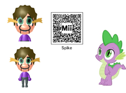 Size: 1073x788 | Tagged: safe, spike, 3ds, barely pony related, humanized, mii, nintendo, qr code