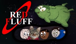 Size: 900x525 | Tagged: safe, artist:spoons, cat, fluffy pony, parody, red dwarf, space