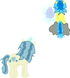 Size: 950x1053 | Tagged: safe, artist:sunnyqueenie, oc, oc only, oc:blueberry blitz, pegasus, pony, cloud, cotton candy, food, sad