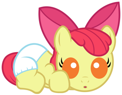 Size: 5000x3900 | Tagged: safe, artist:beavernator, edit, apple bloom, pony, baby, baby pony, diaper, simple background, vector, white background, younger