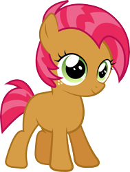 Size: 5157x6809 | Tagged: safe, artist:silentmatten, babs seed, earth pony, pony, absurd resolution, blank flank, female, filly, freckles, simple background, smiling, solo, transparent background, vector