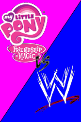 Size: 300x450 | Tagged: safe, crossover, fanfic, simple background, text, vs, wwe