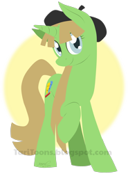 Size: 2201x2971 | Tagged: safe, artist:taritoons, oc, oc only, oc:buttercheese, pony, unicorn, hat, solo