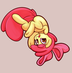 Size: 956x974 | Tagged: safe, artist:sb, apple bloom, adorabloom, cute, solo, upside down