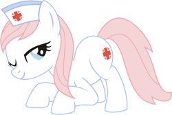 Size: 2994x1999 | Tagged: safe, artist:leopurofriki, nurse redheart, earth pony, pony, female, mare, pink mane, pink tail, simple background, transparent background, white coat