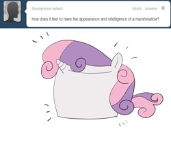 Size: 1500x1250 | Tagged: source needed, safe, sweetie belle, marshmallow, solo, sweetie belle is a marshmallow too, tumblr