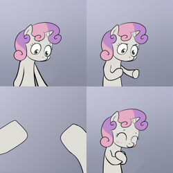 Size: 2000x2000 | Tagged: safe, sweetie belle, exploitable meme, hug, meme, sweetie's note meme, template