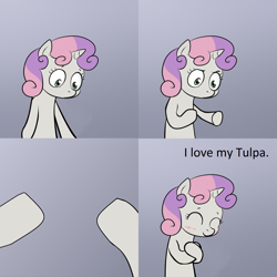 Size: 2000x2000 | Tagged: safe, sweetie belle, comic, exploitable meme, hug, meme, sweetie's note meme, tulpa