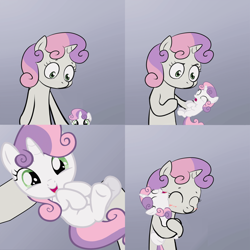 Size: 2000x2000 | Tagged: safe, sweetie belle, cute, diasweetes, exploitable meme, hnnng, hug, meme, self ponidox, sweetie's note meme