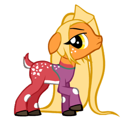 Size: 330x330 | Tagged: safe, artist:fibs, deer, pony creator, blonde hair, female, generator, golden eyes, kid icarus, kid icarus: uprising, ponified, solo, viridi