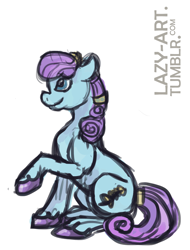 Size: 1137x1500 | Tagged: safe, sapphire joy, crystal pony, pony, 30 minute art challenge, simple background, text