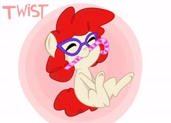 Size: 7000x5000 | Tagged: safe, artist:tyrantcomplex, twist, absurd resolution, candy cane, glasses, mouth hold, solo