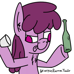 Size: 1280x1280 | Tagged: safe, artist:misterhailfire, artist:mrdynasty, berry punch, berryshine, 30 minute art challenge, drunk