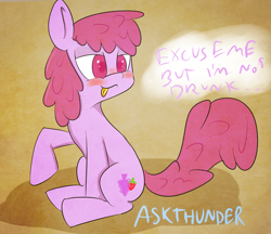 Size: 2041x1765 | Tagged: safe, artist:thunderpon, berry punch, berryshine, 30 minute art challenge, blushing, drunk