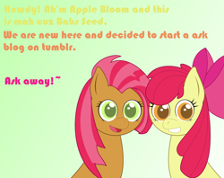 Size: 1280x1014 | Tagged: safe, artist:askbabsandapplebloom, apple bloom, babs seed, earth pony, pony, ask, female, filly