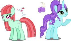 Size: 3473x2000 | Tagged: safe, artist:xebck, crystal lullaby, melon mint, earth pony, pony, unicorn, equestria girls, friendship games, background human, crystal prep academy, cutie mark, equestria girls ponified, ponified, simple background, transparent background, vector