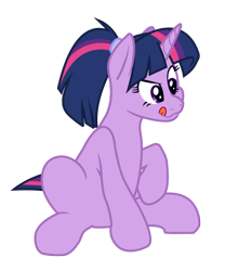 Size: 508x612 | Tagged: safe, artist:goat train, edit, twilight sparkle, alternate hairstyle, ponytail, simple background, solo, tongue out, transparent background