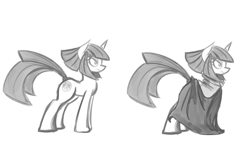 Size: 800x500 | Tagged: safe, artist:reiduran, oc, oc only, oc:necropone, monochrome, necronomicon symbol