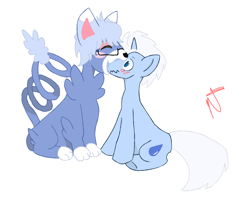 Size: 1968x1567 | Tagged: artist needed, safe, oc, oc only, oc:frost bite, blushing, glameow, imminent vore, nom