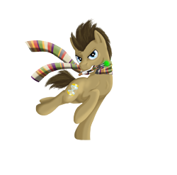 Size: 3305x3265 | Tagged: safe, artist:tsand106, doctor whooves, pony, clothes, doctor who, male, scarf, simple background, solo, sonic screwdriver, stallion, transparent background