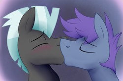 Size: 1280x843 | Tagged: safe, artist:dripponi, thunderlane, oc, oc:windy dripper, pegasus, pony, canon x oc, cute, gay, kissing, male, shipping, stallion