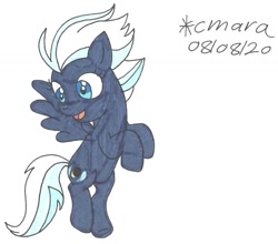 Size: 1102x971 | Tagged: safe, artist:cmara, derpibooru import, night glider, pegasus, pony, female, flying, mare, open mouth, raised hoof, simple background, solo, traditional art, white background