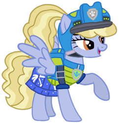 Size: 1004x1038 | Tagged: safe, artist:徐詩珮, derpibooru import, pony, series:sprglitemplight diary, series:sprglitemplight life jacket days, series:springshadowdrops diary, series:springshadowdrops life jacket days, base used, blancmange, dino rescue, female, paw patrol, rex (paw patrol), simple background, transparent background